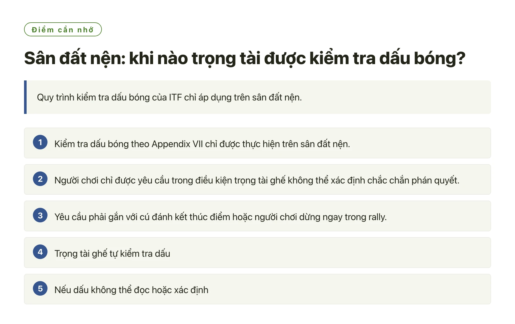 Sân đất nện: khi nào trọng tài được kiểm tra dấu bóng?——全文要点速览